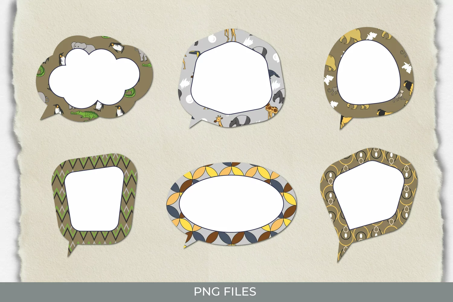 Vintage Zoo Seamless Pattern Speech Bubbles product image 1
