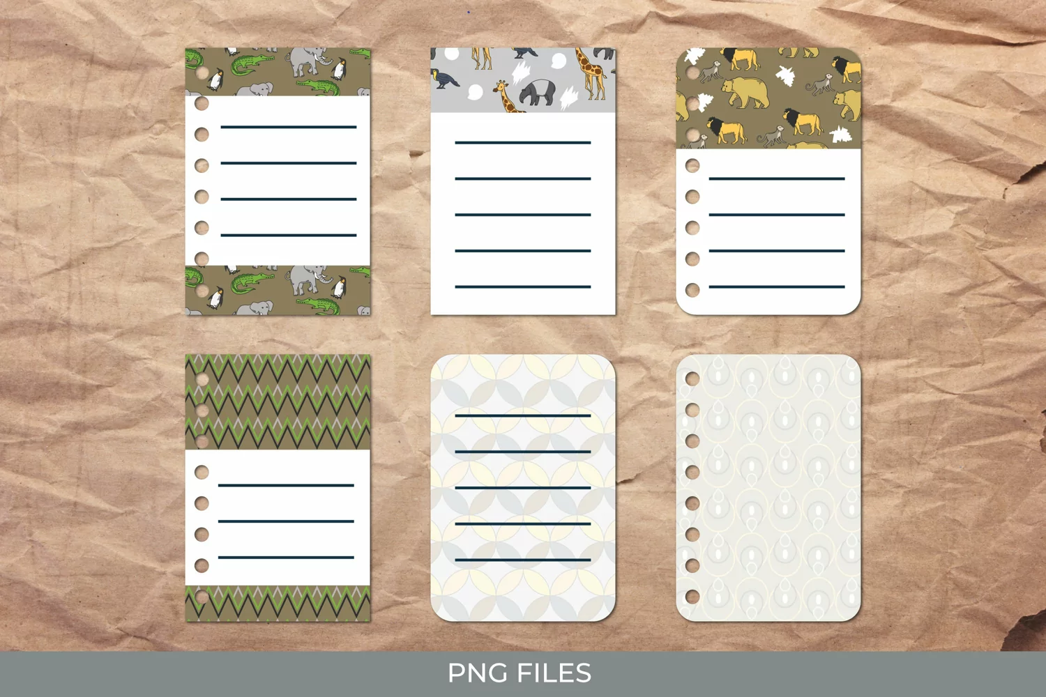 Vintage Zoo Seamless Pattern Shaped Journaling Area product image 1