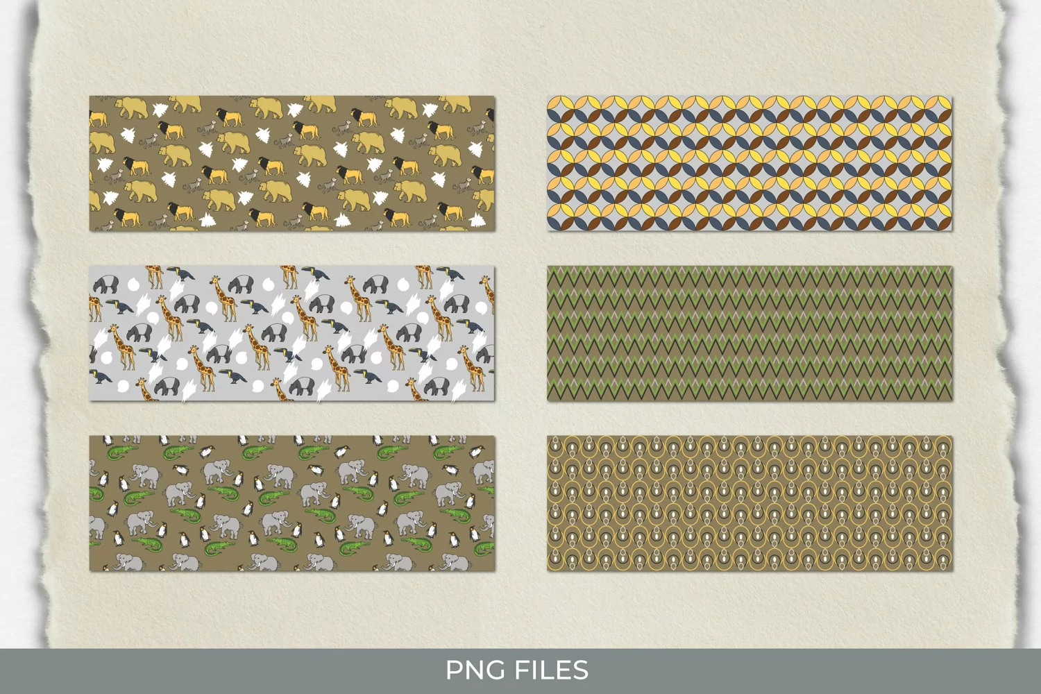 Vintage Zoo Seamless Pattern Strips product image 1