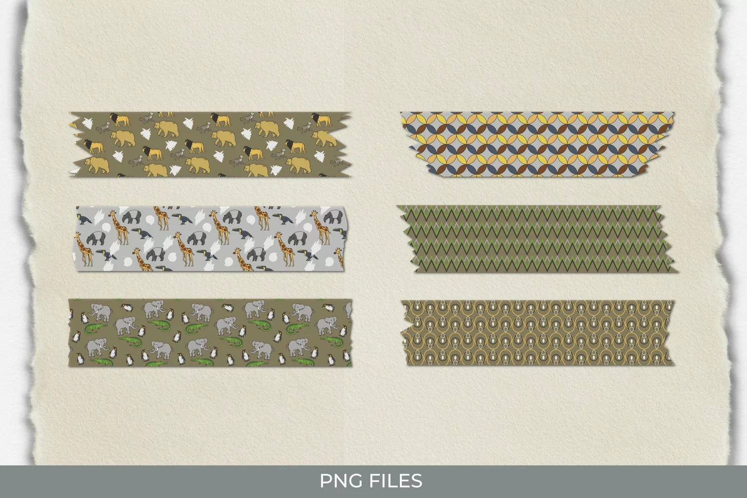 Vintage Zoo Seamless Pattern Tape product image 1