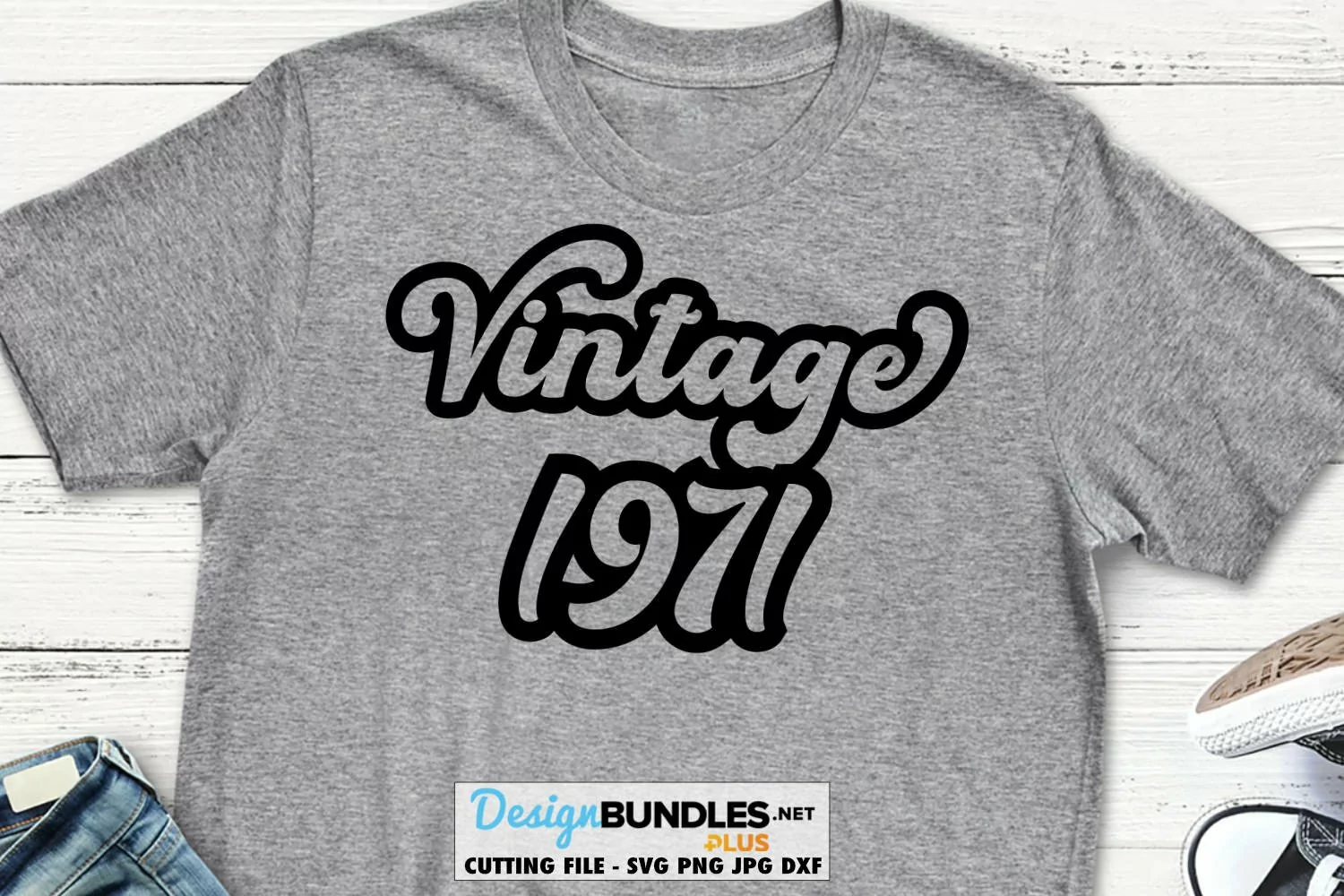 Vintage 1971 SVG | Retro Script 1971 SVG | Vintage SVG product image 1
