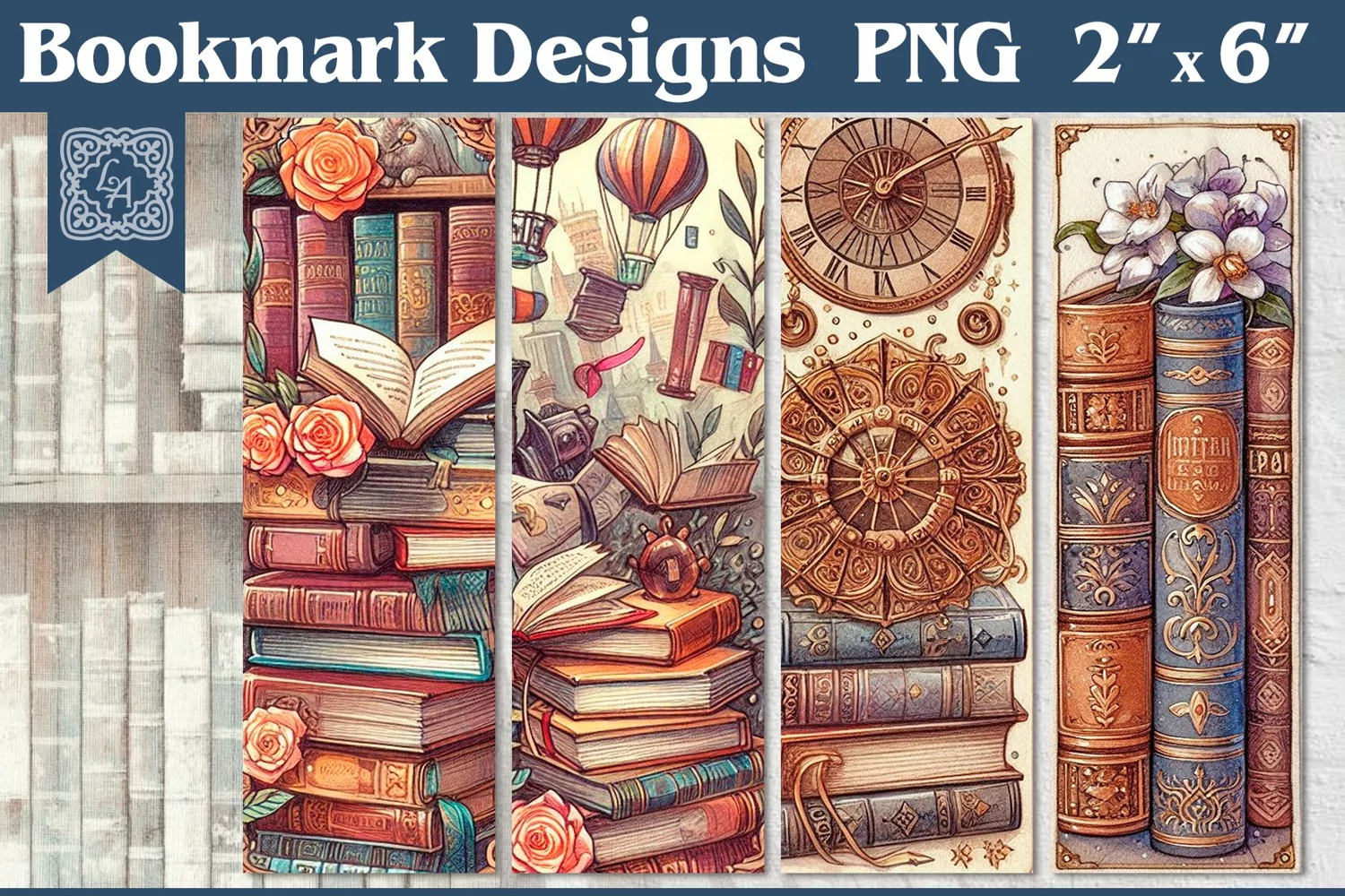 Books Printable Bookmark 4 PNG product image 1
