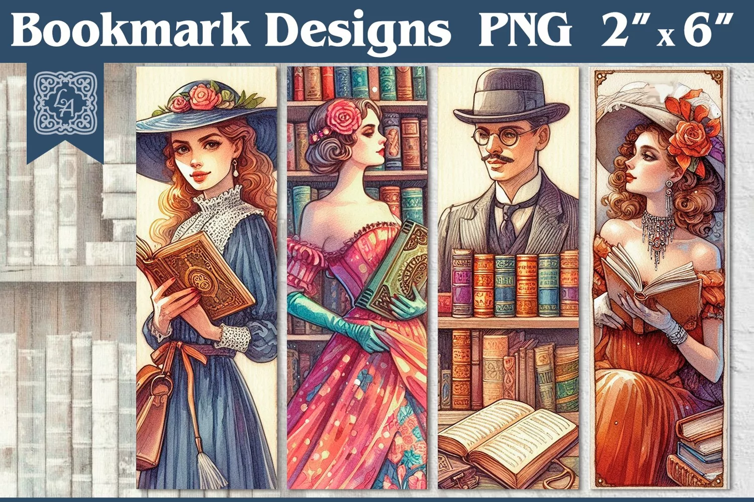 Books Printable Bookmark 4 PNG product image 1