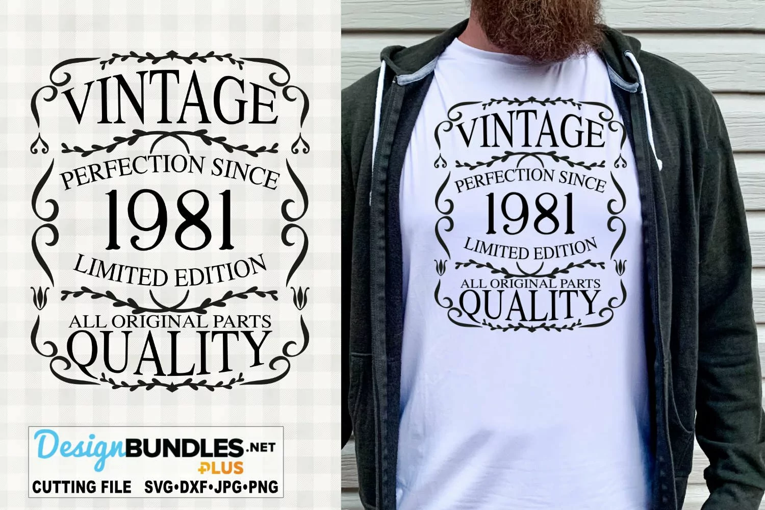 Vintage 1981 SVG | Vintage Label Frame SVG product image 1
