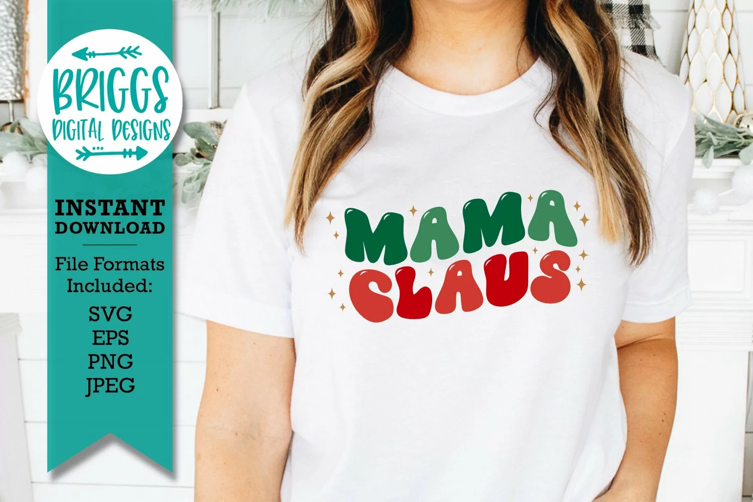 Funny Mom Christmas Shirt | Vintage Mama Claus SVG product image 1
