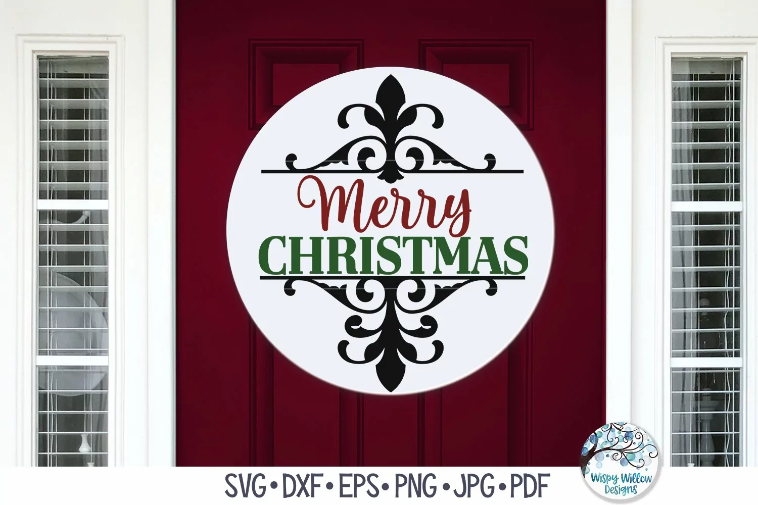 Fancy Merry Christmas SVG | Elegant Vintage Christmas Sign product image 1
