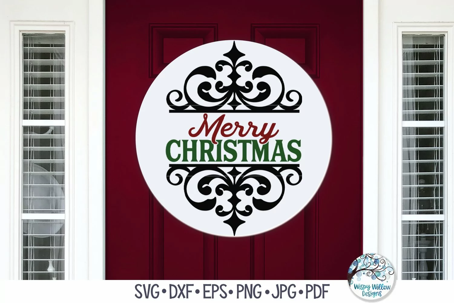 Elegant Vintage Merry Christmas Sign | Farmhouse Christmas product image 1