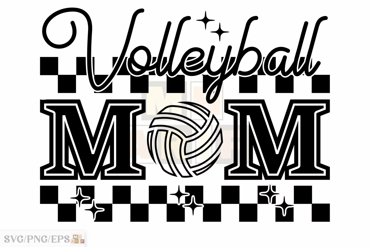 Volleyball Mom SVG Retro Sport Mama SVG T-shirt Design product image 1