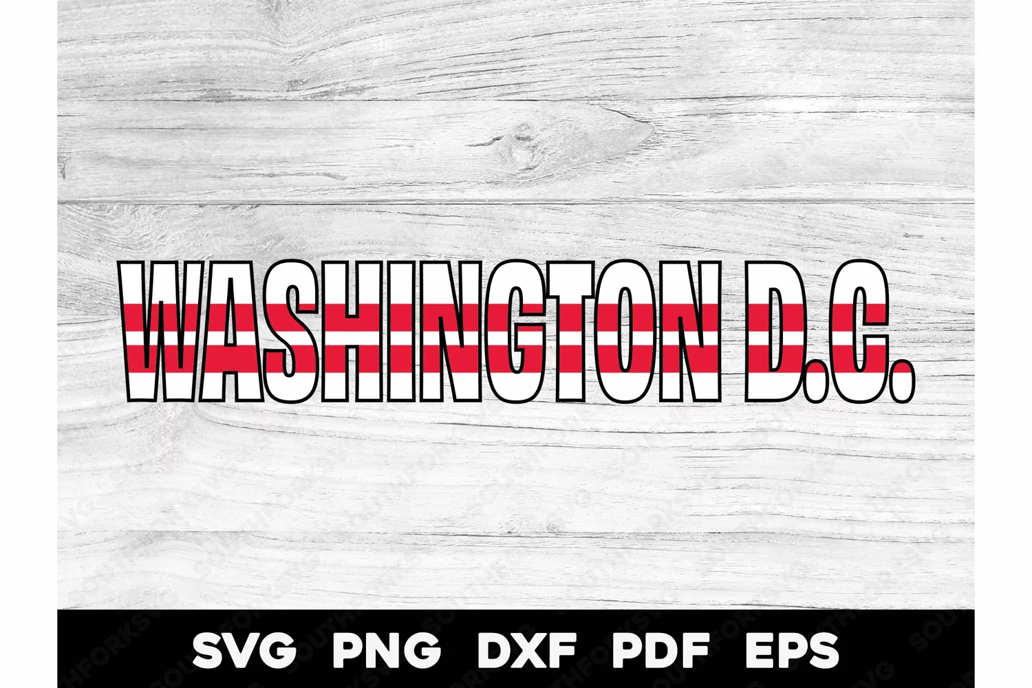 Washington DC Flag Inside State Name SVG PNG DXF EPS PDF product image 1