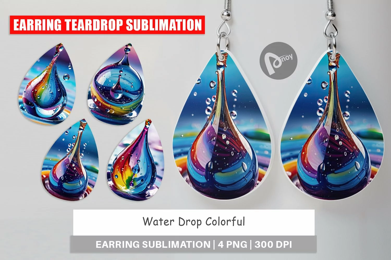 Earring Teardrop Colorful Water Drops product image 1