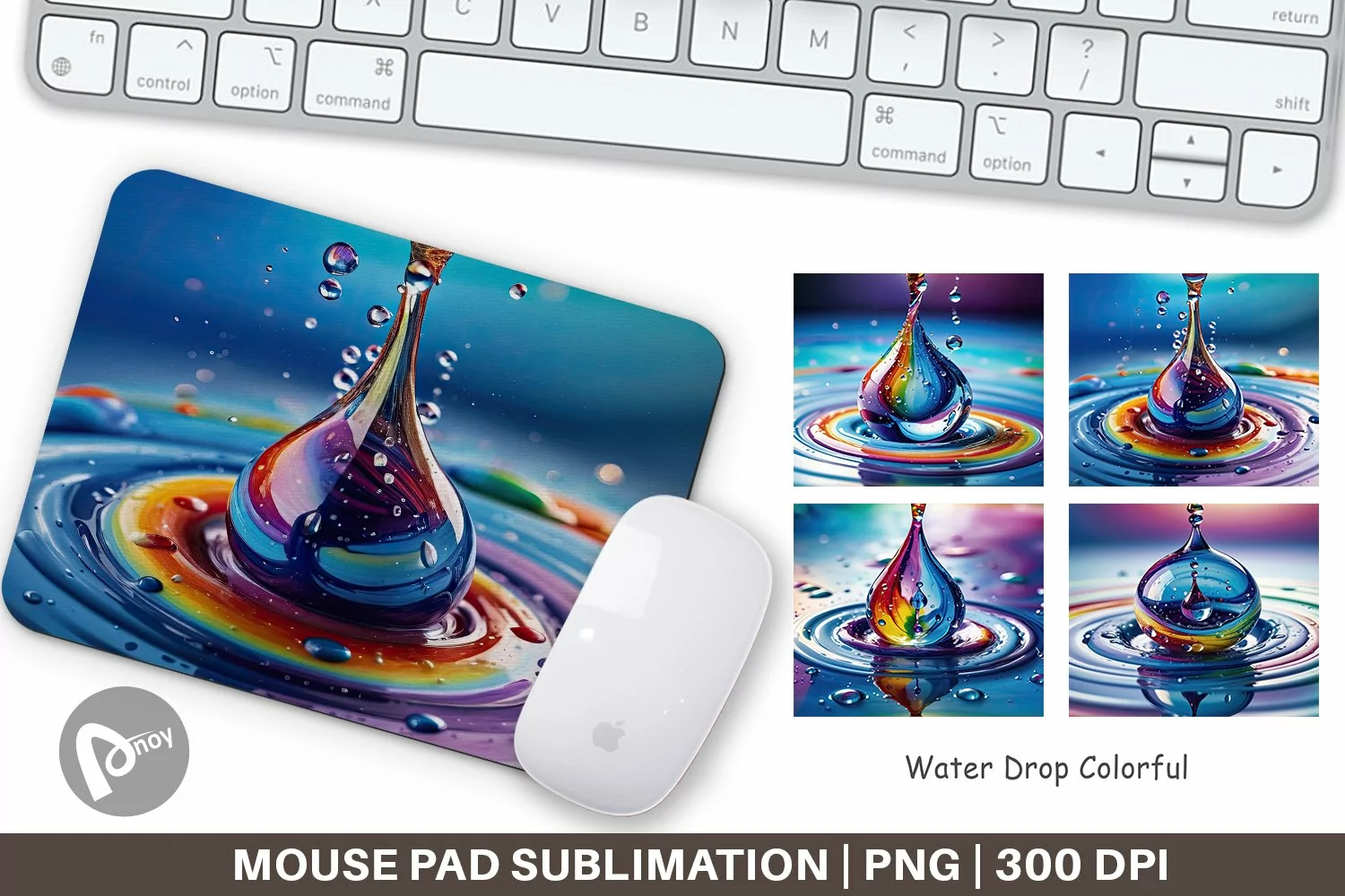 Mouse Pad Colorful Water Drops product image 1