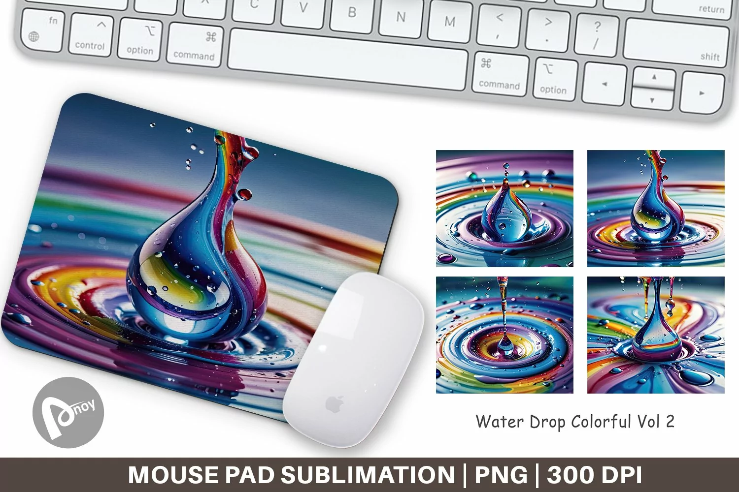 Mouse Pad Colorful Water Drops product image 1