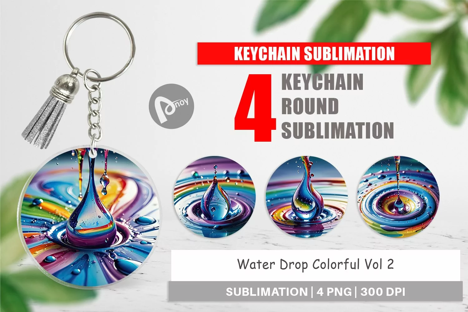 Keychain Colorful Water Drops product image 1