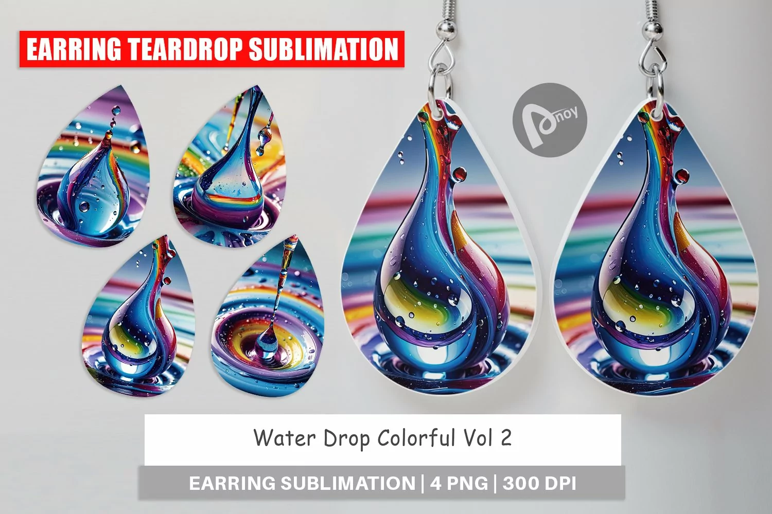 Earring Teardrop Colorful Water Drops product image 1