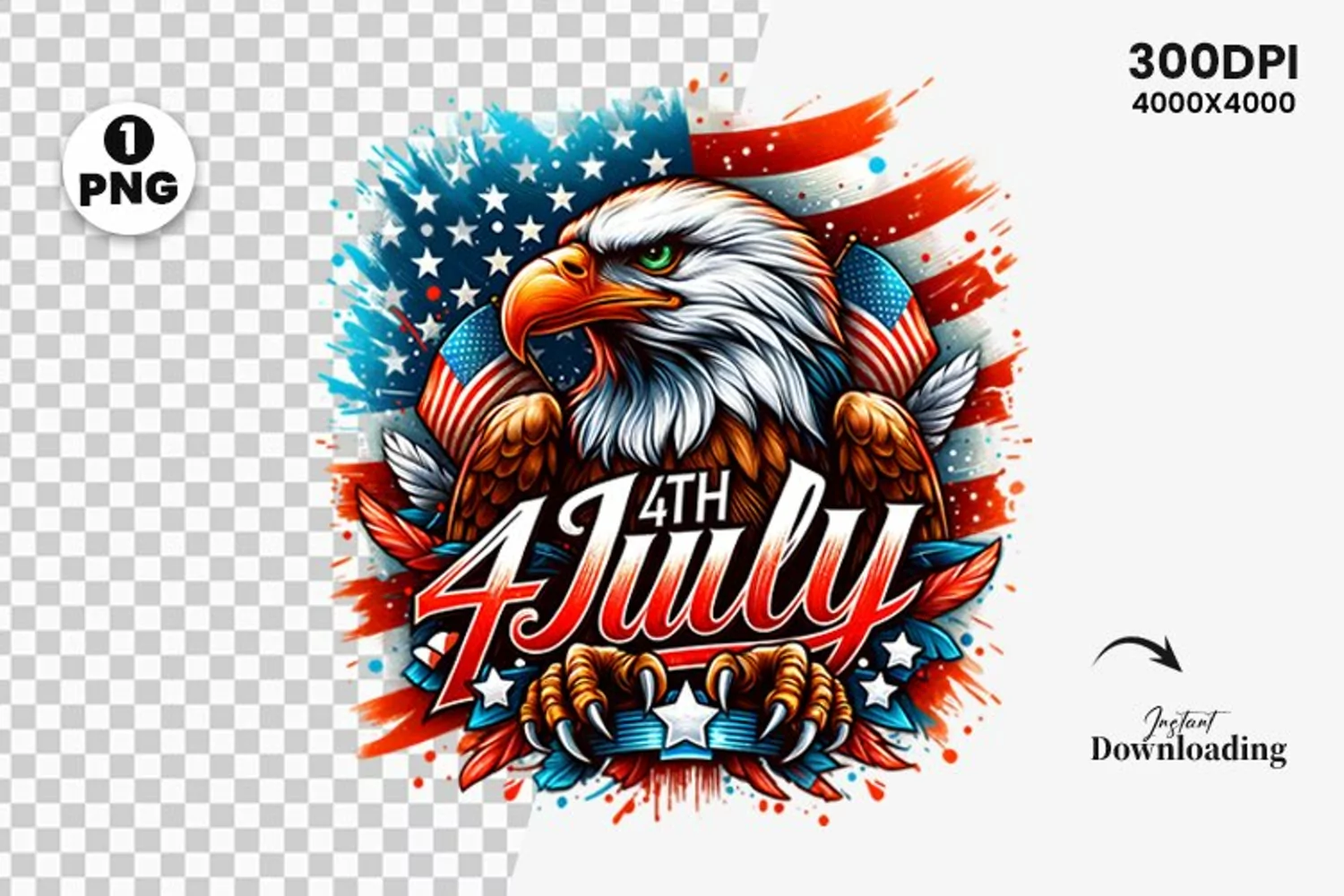 watercolor 4th july Patriotic clipart