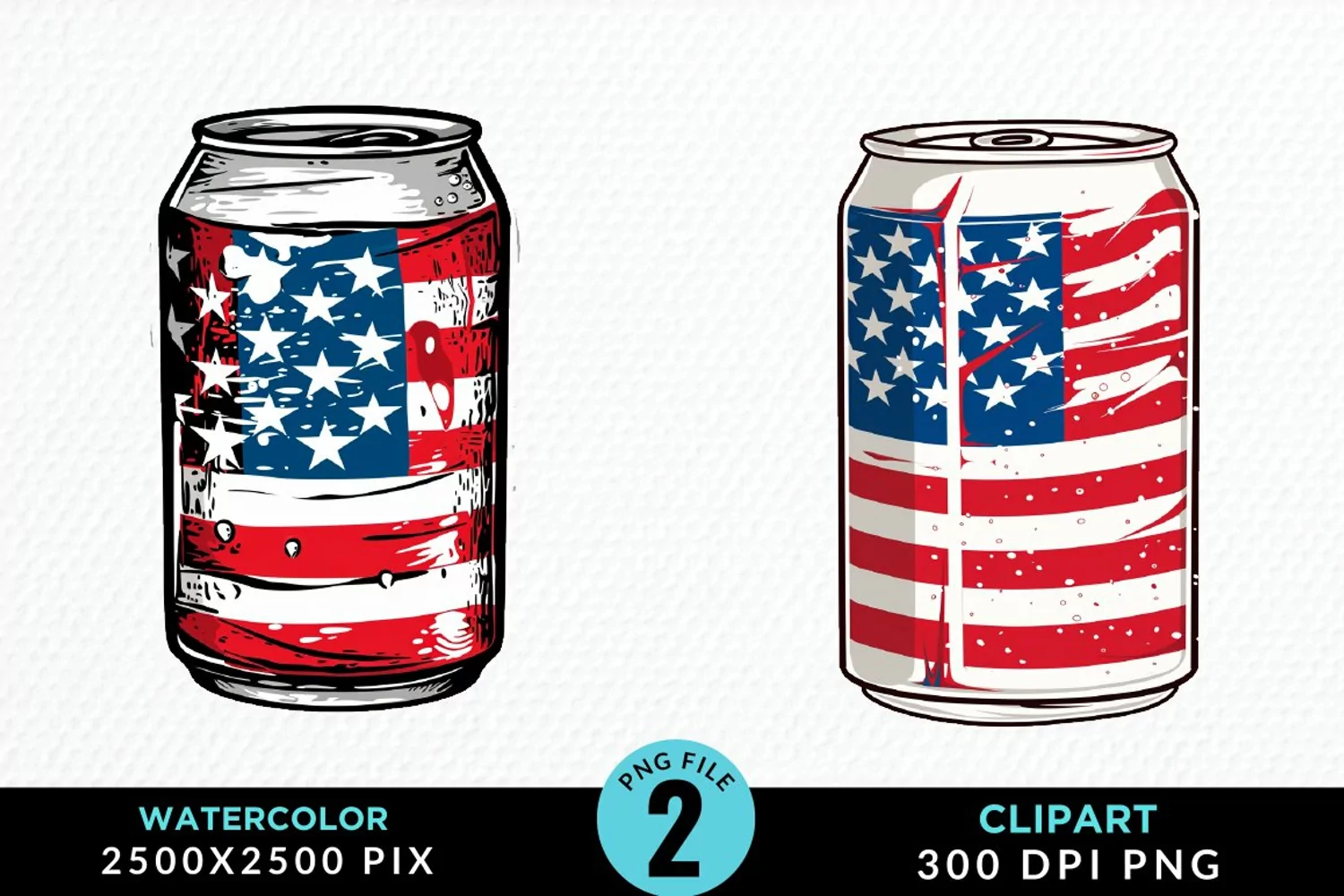 Watercolor 4th of July Graphics Clipart product image 1