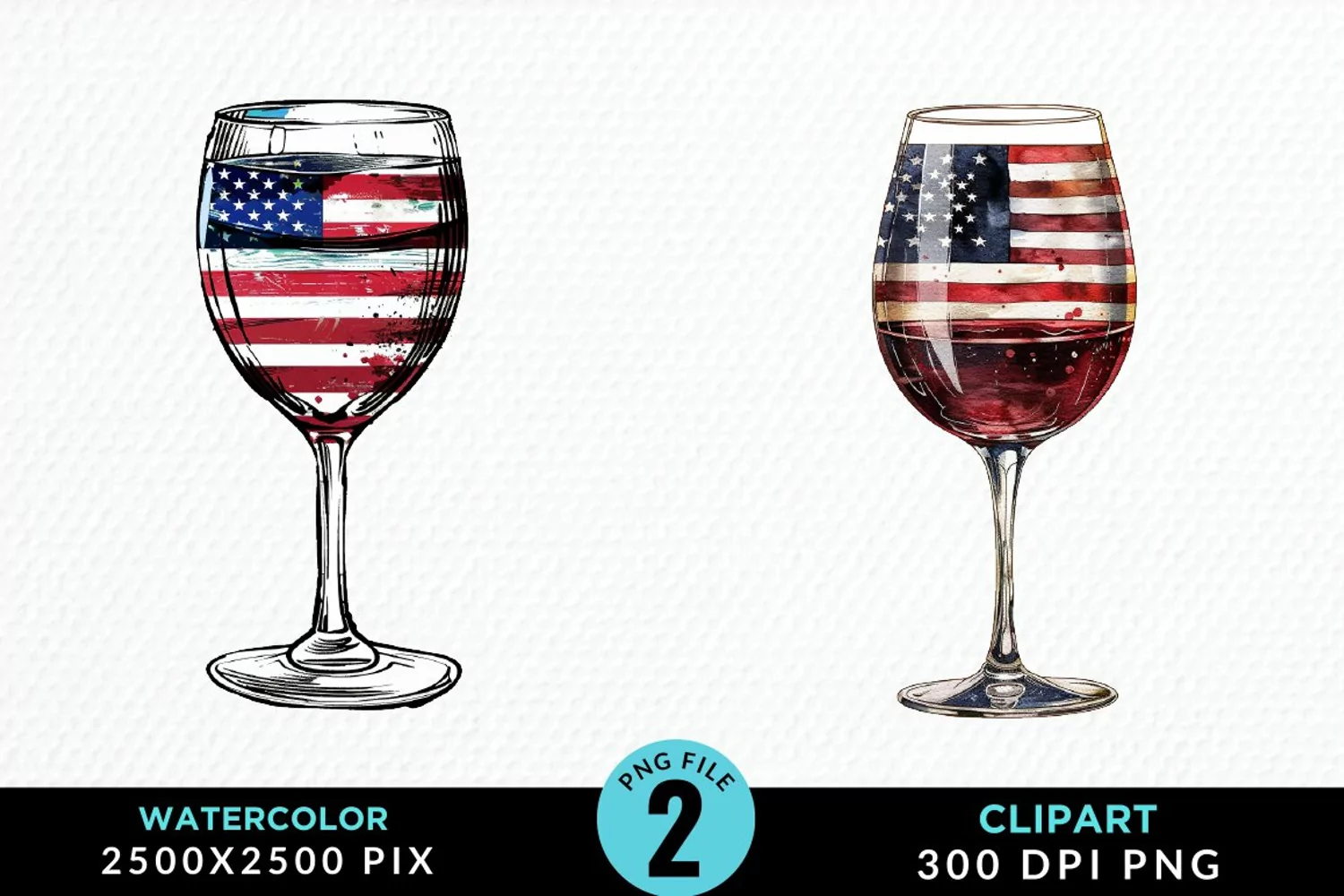 Watercolor 4th of July Graphics Clipart product image 1