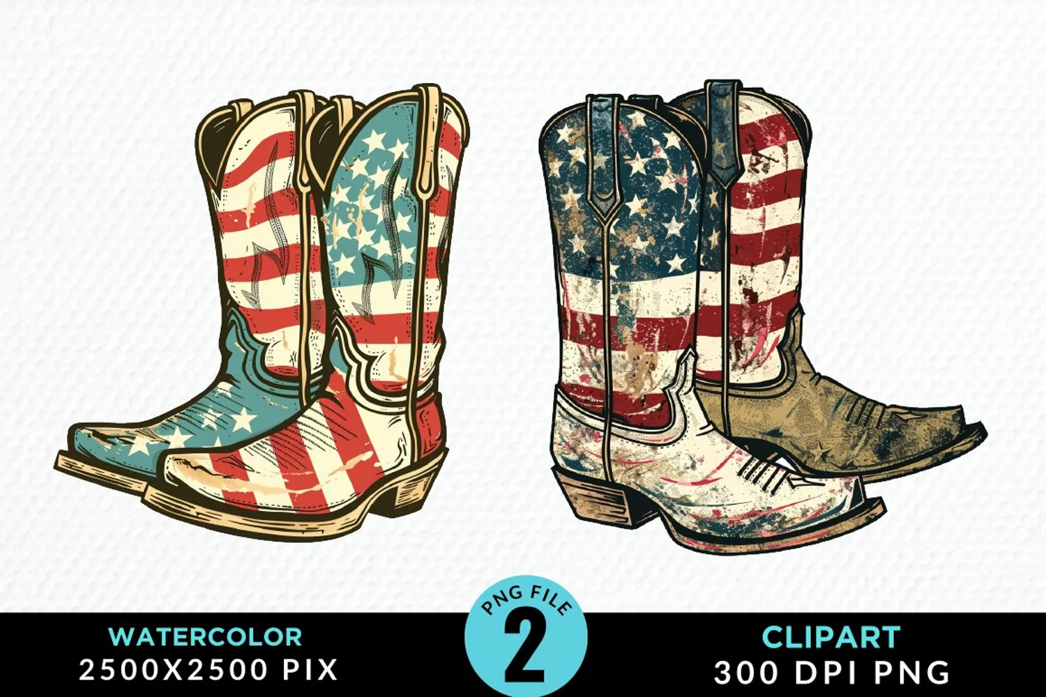 Watercolor 4th of July Graphics Clipart product image 1
