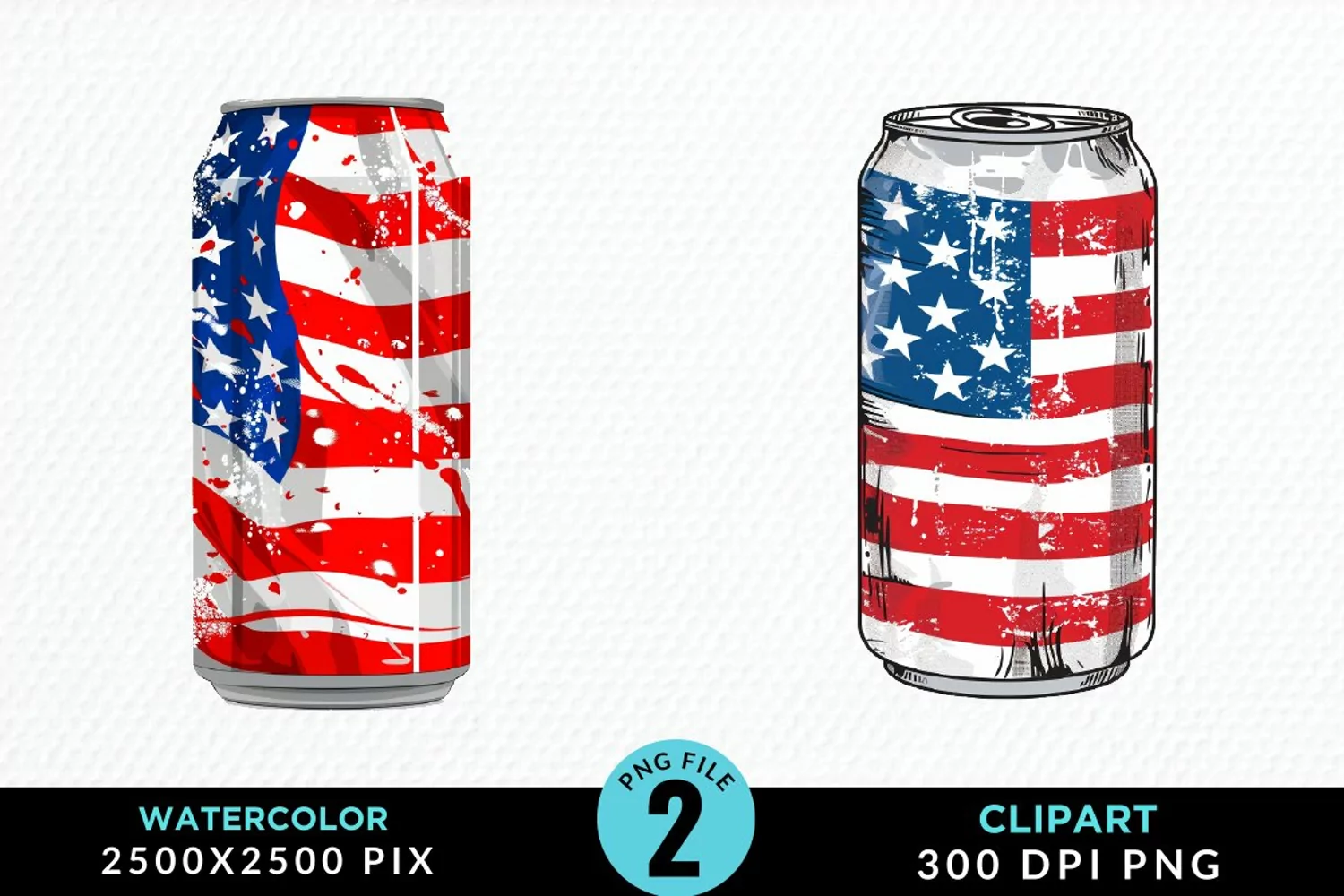 Watercolor 4th of July Graphics Clipart product image 1