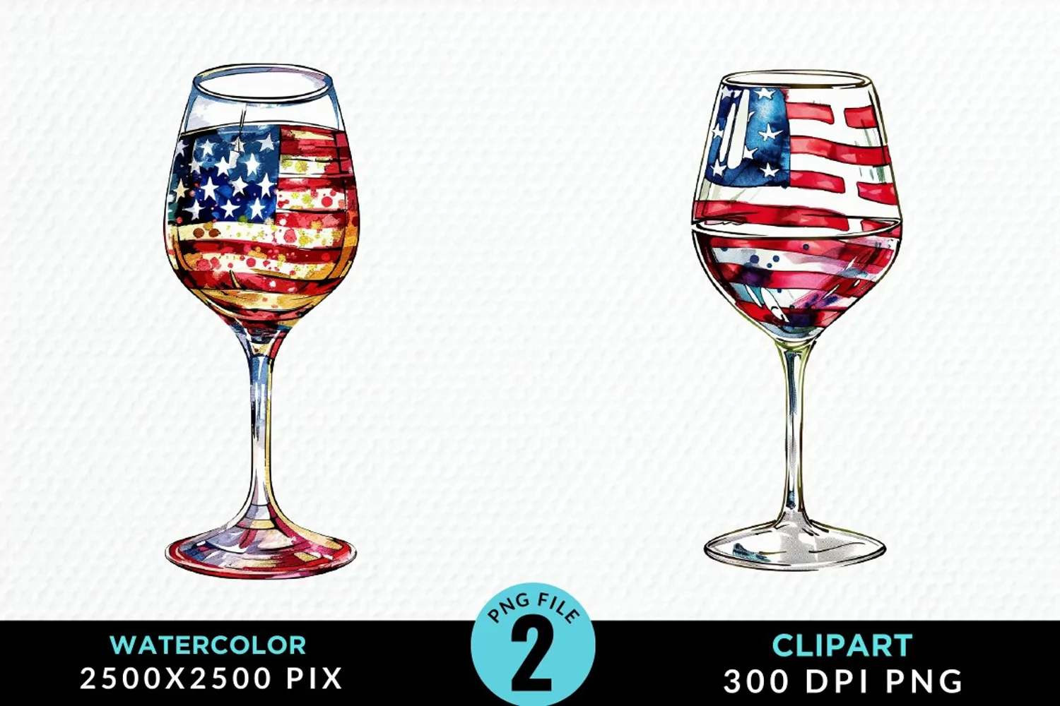 Watercolor 4th of July Graphics Clipart product image 1
