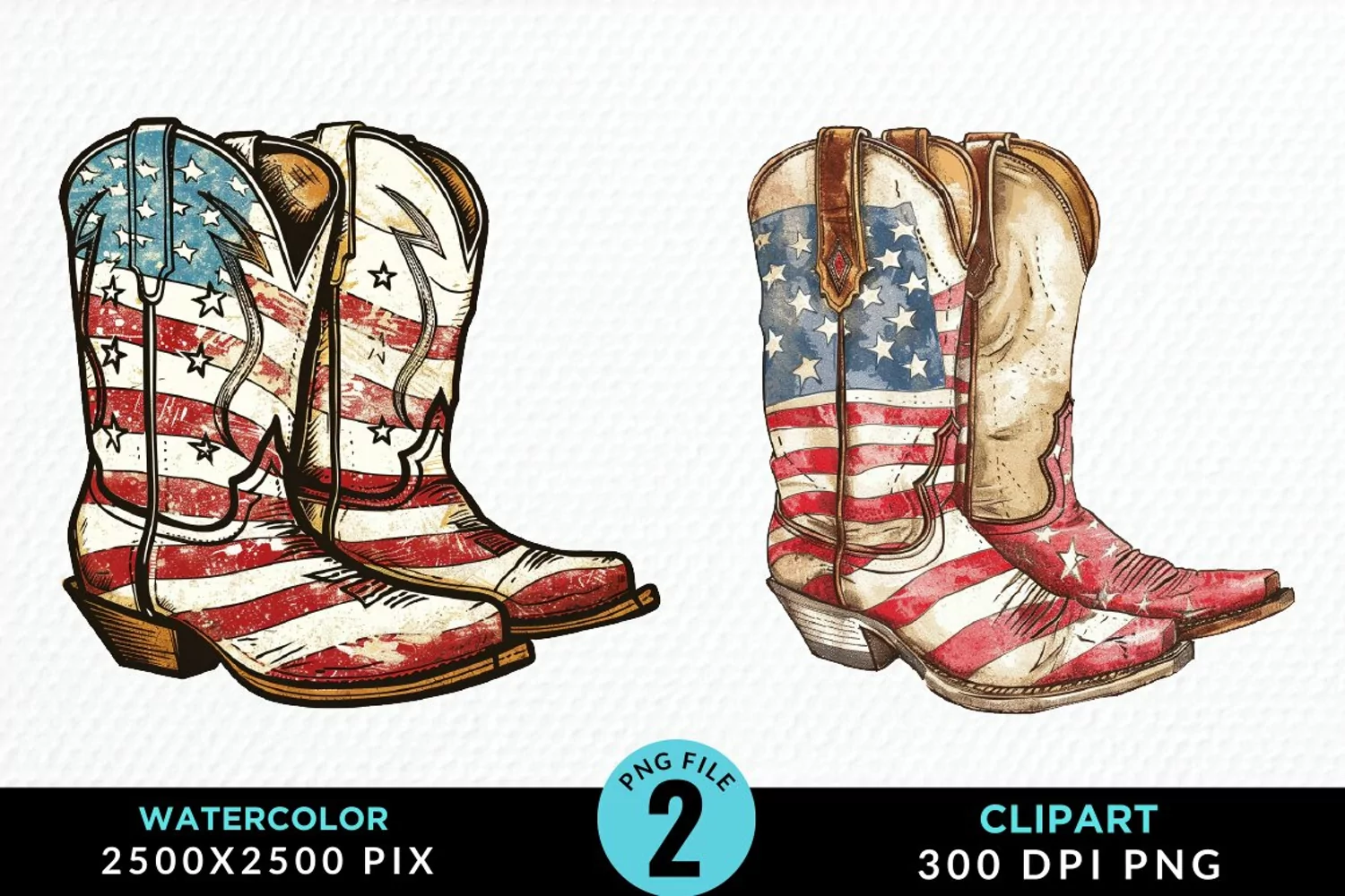 Watercolor 4th of July Design Clipart product image 1