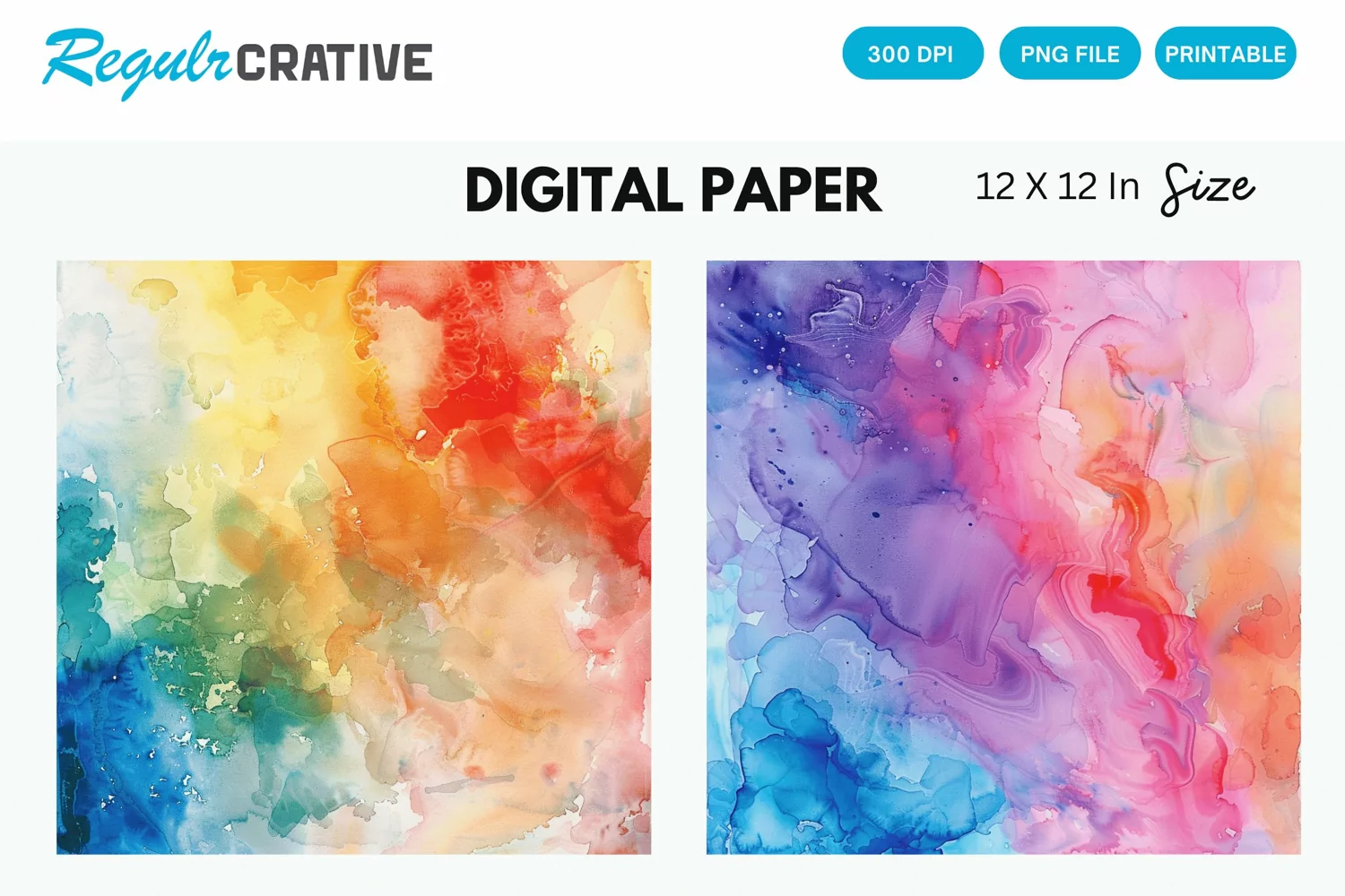Watercolor Abstract Digital Paper, Abstract Background product image 1
