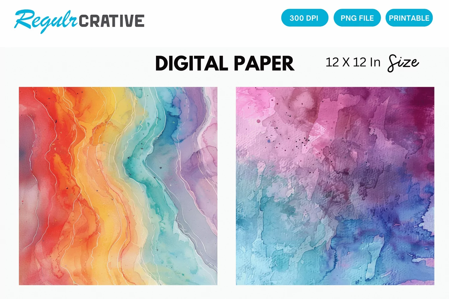 Watercolor Abstract Digital Paper, Abstract Background product image 1