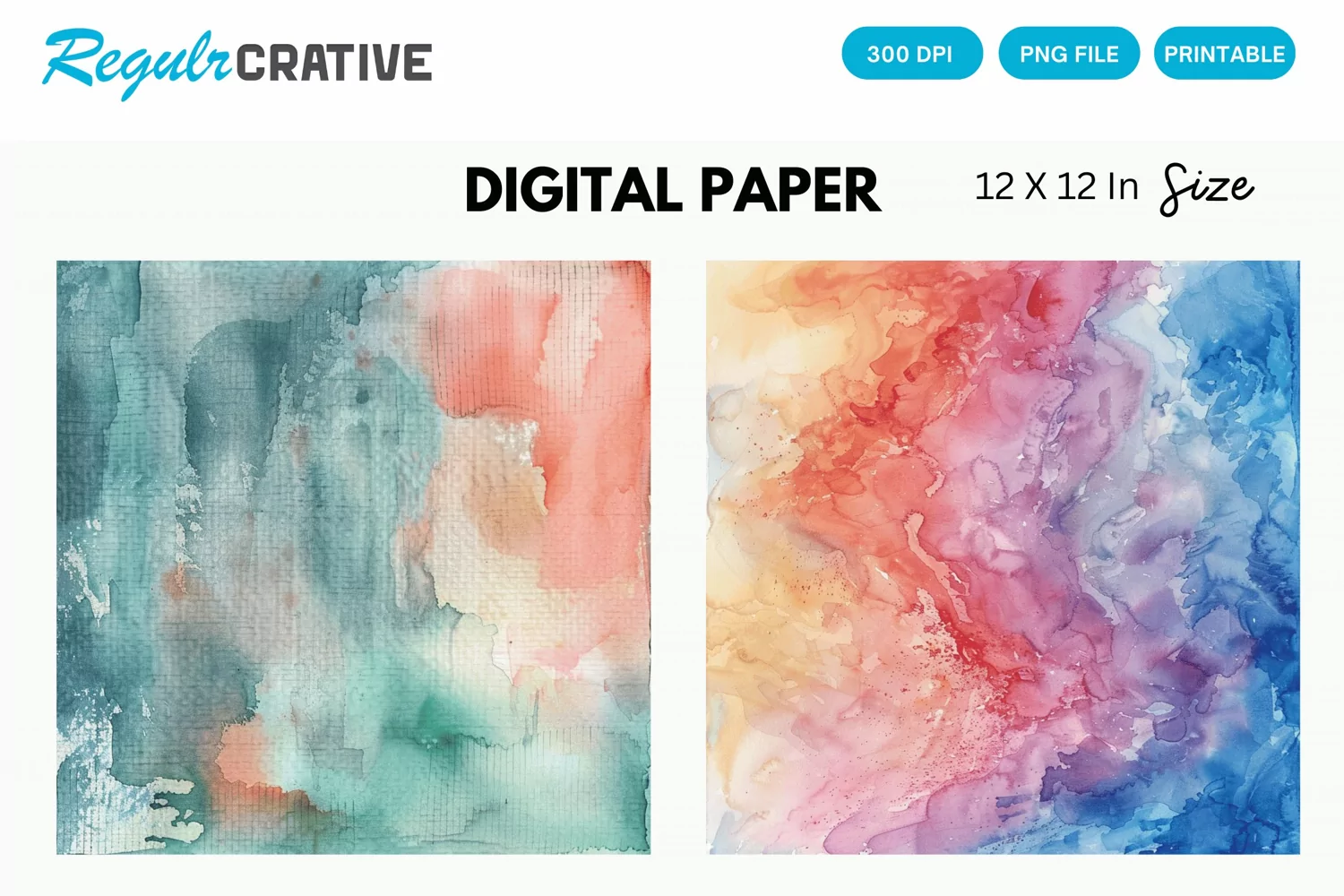 Watercolor Abstract Digital Paper, Abstract Background product image 1