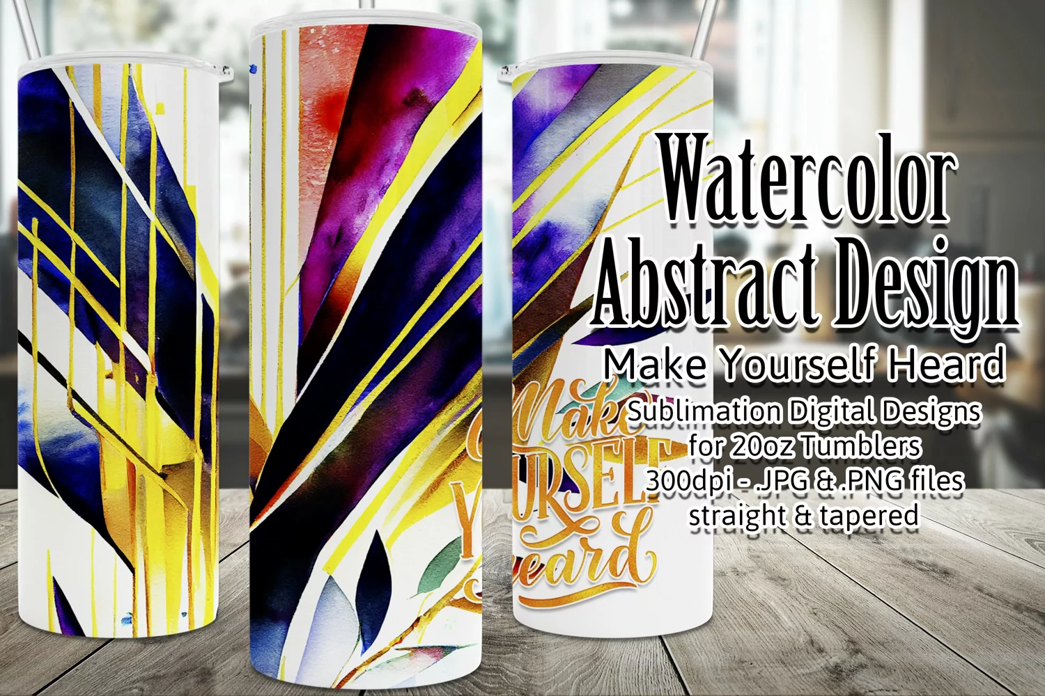 Make Yourself Heard, Abstract Tumbler Design, Sublimation product image 1
