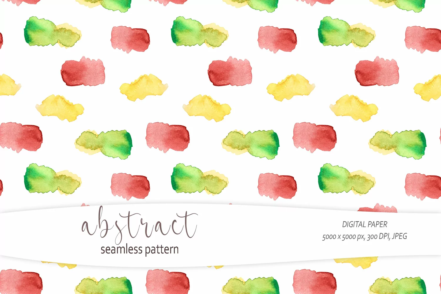 Watercolor abstract shapes seamless pattern - 1 JPEG file product image 1