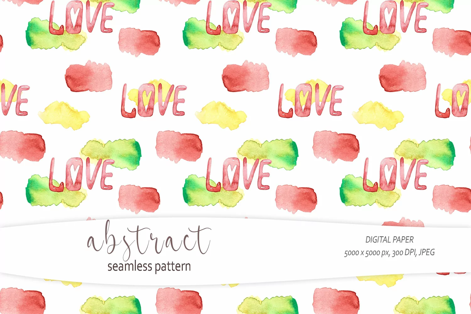 Watercolor abstract shapes seamless pattern - 1 JPEG file product image 1