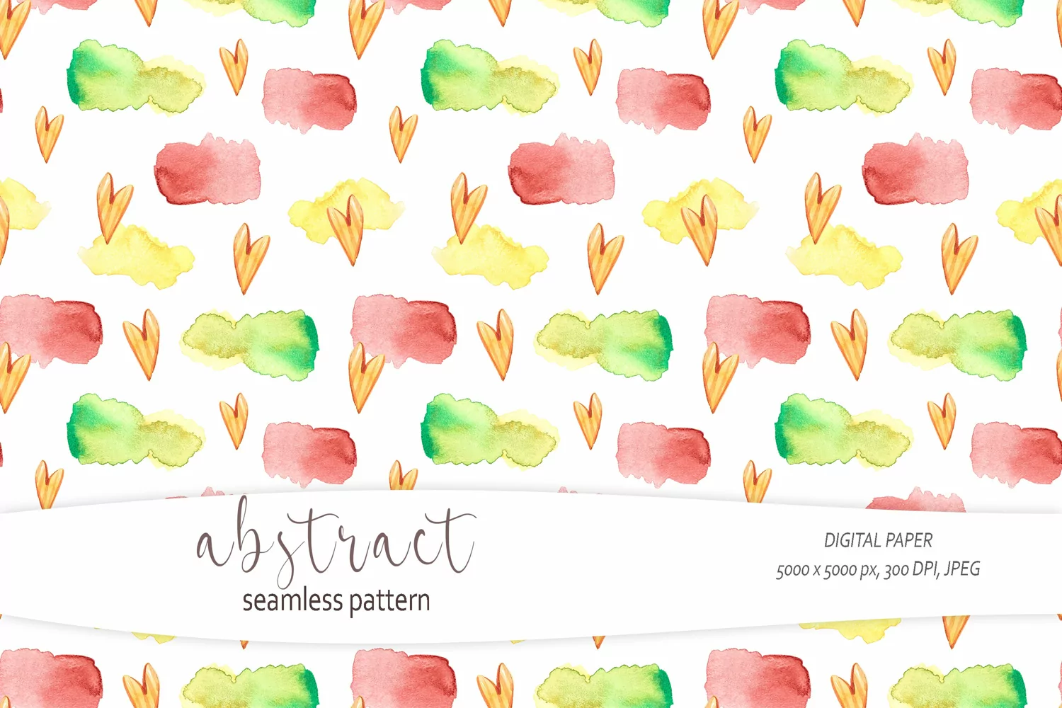 Watercolor abstract shapes seamless pattern - 1 JPEG file product image 1