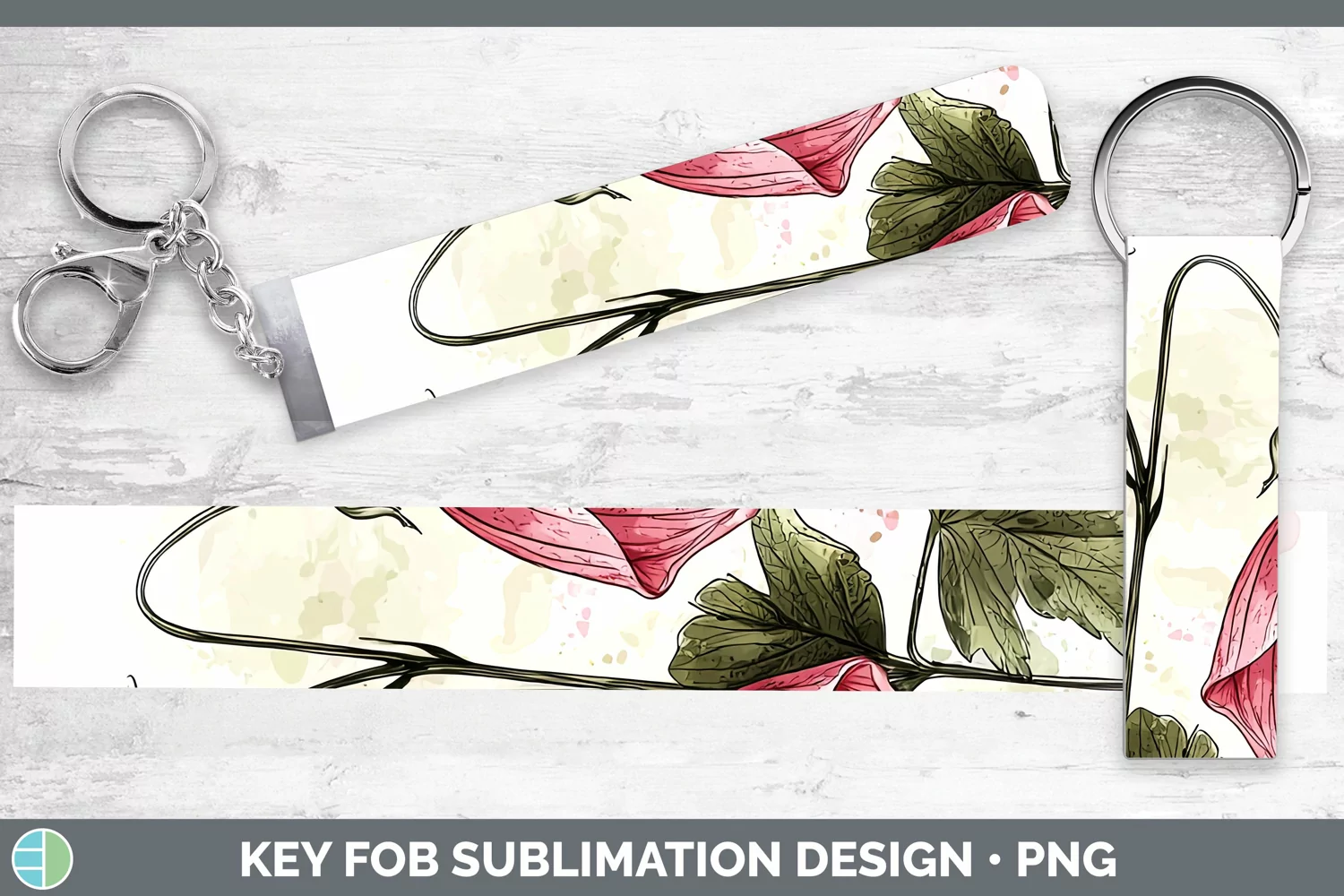 GorgeousWatercolor Key Fob design.