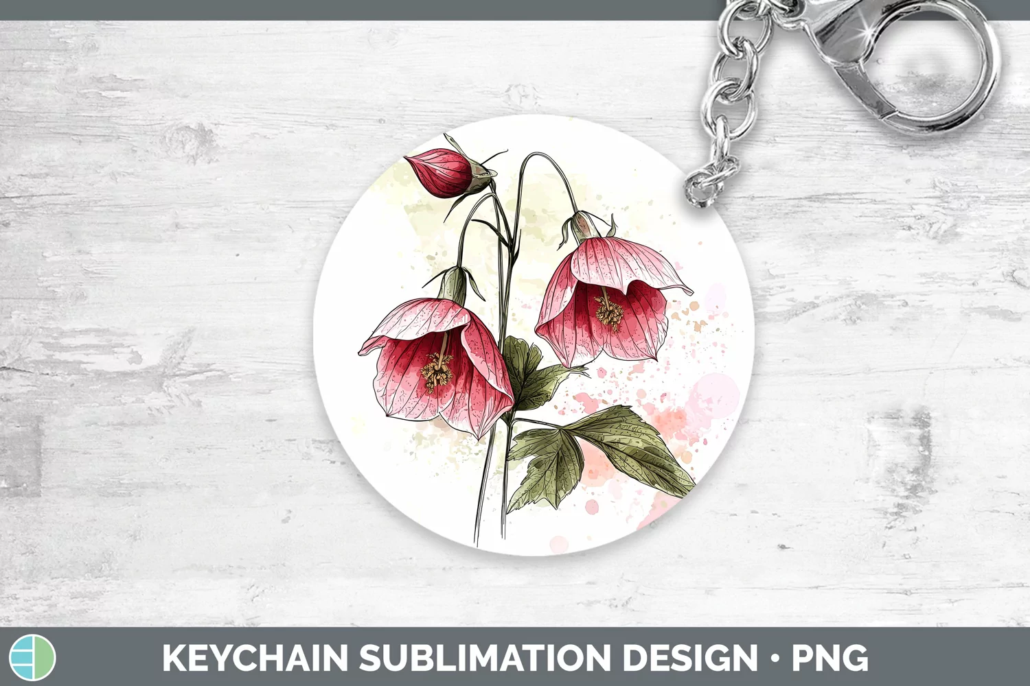GorgeousWatercolor Keychain design.
