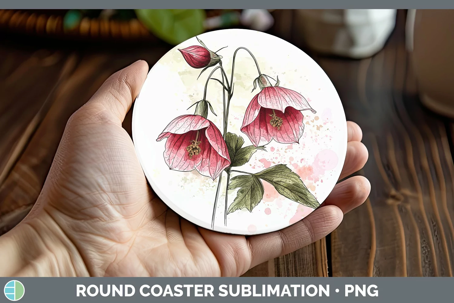 GorgeousWatercolor Round Coaster design.