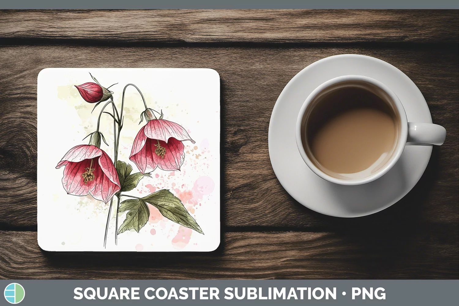 GorgeousWatercolor Square Coaster design.