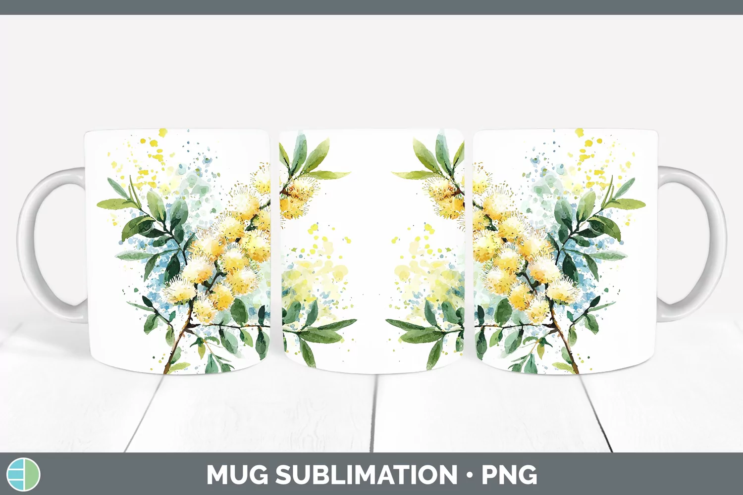 GorgeousWatercolor Mug Wrap design.