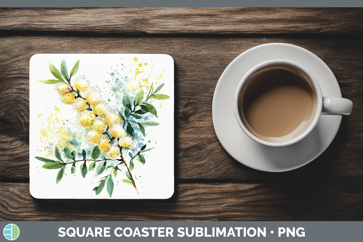 GorgeousWatercolor Square Coaster design.