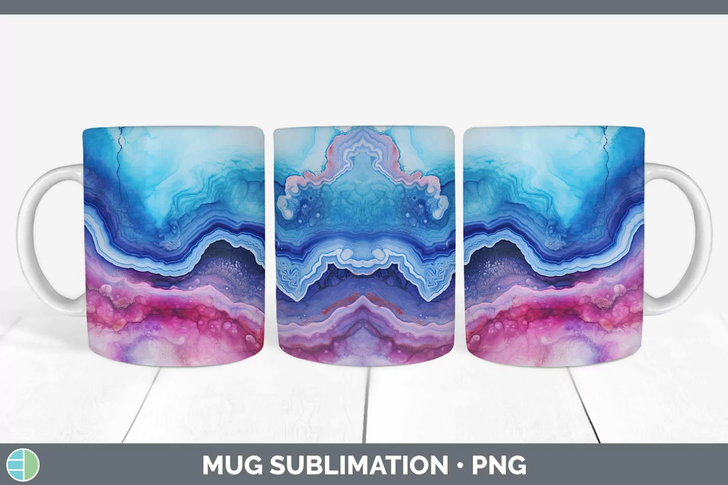 GorgeousWatercolor Mug Wrap design.
