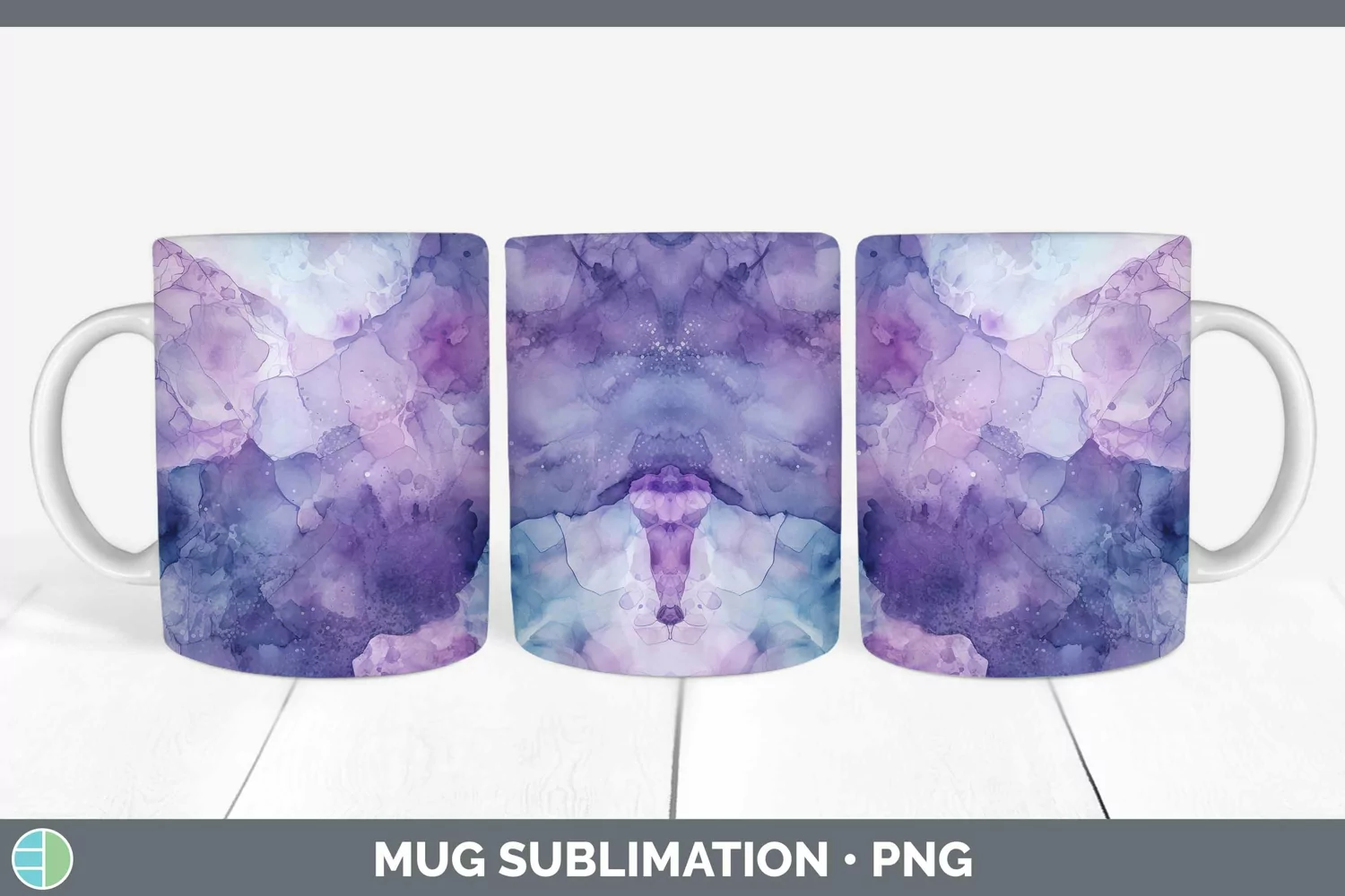 GorgeousWatercolor Mug Wrap design.