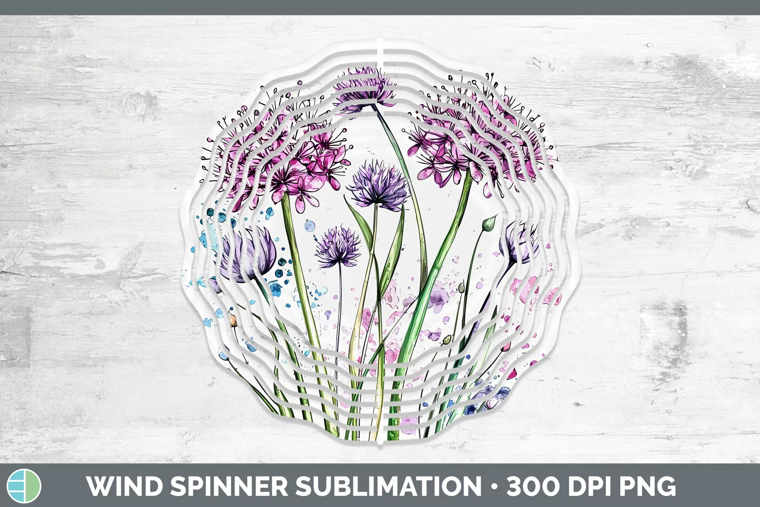 GorgeousWatercolor Wind Spinner design.