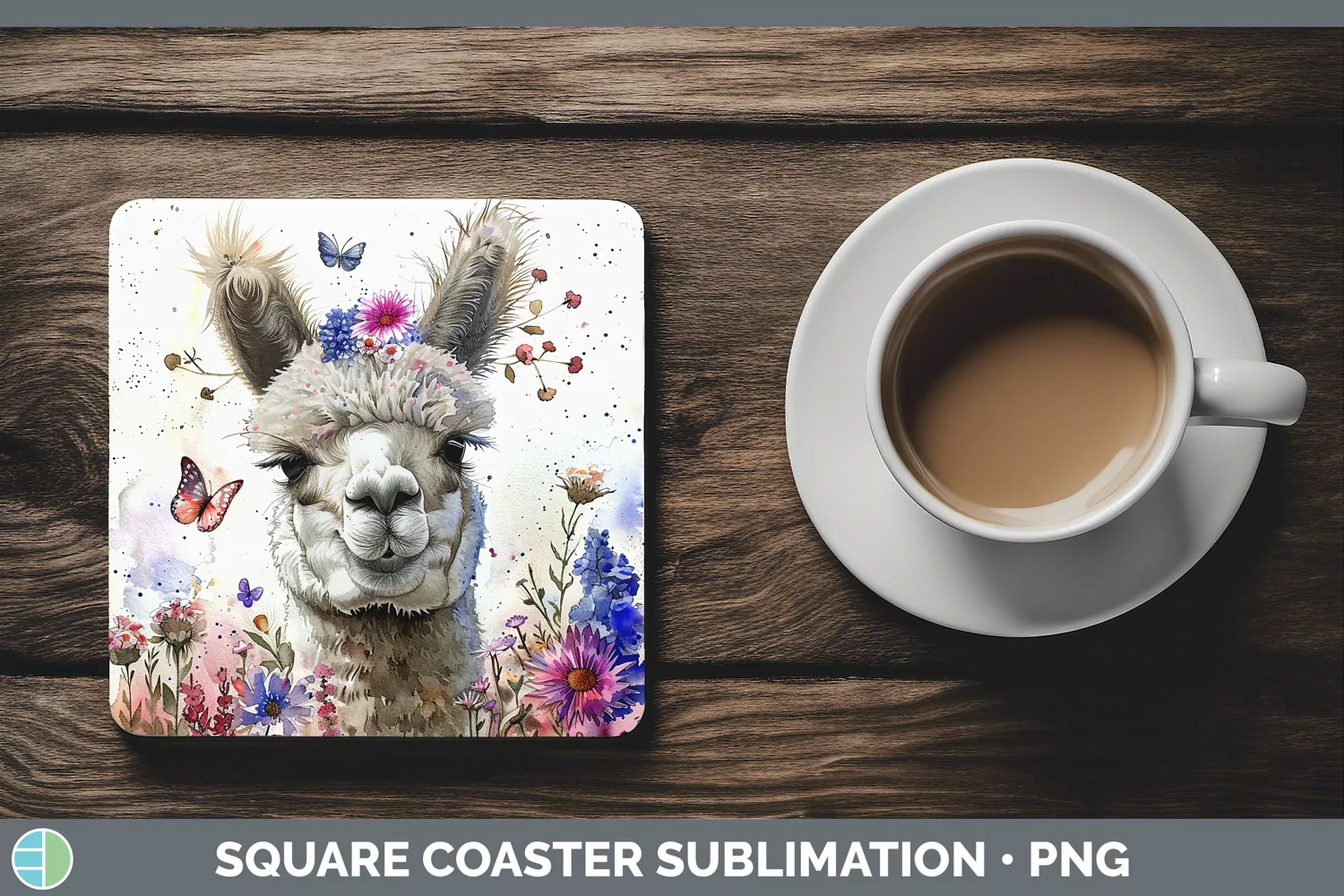 GorgeousWatercolor Square Coaster design.