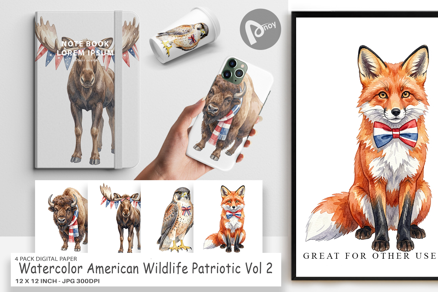 American Wildlife Digital Paper product image 1