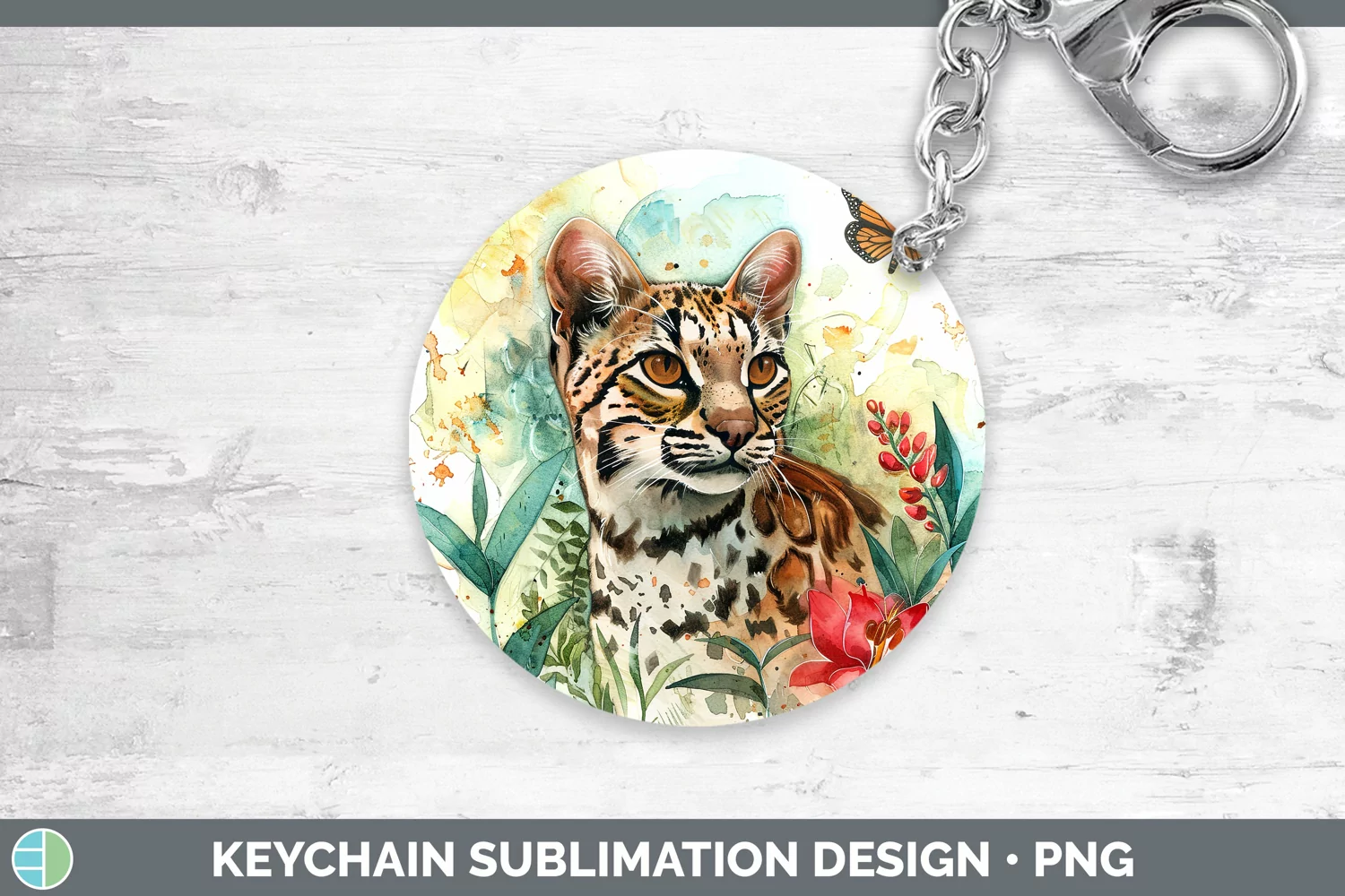GorgeousWatercolor Keychain design.