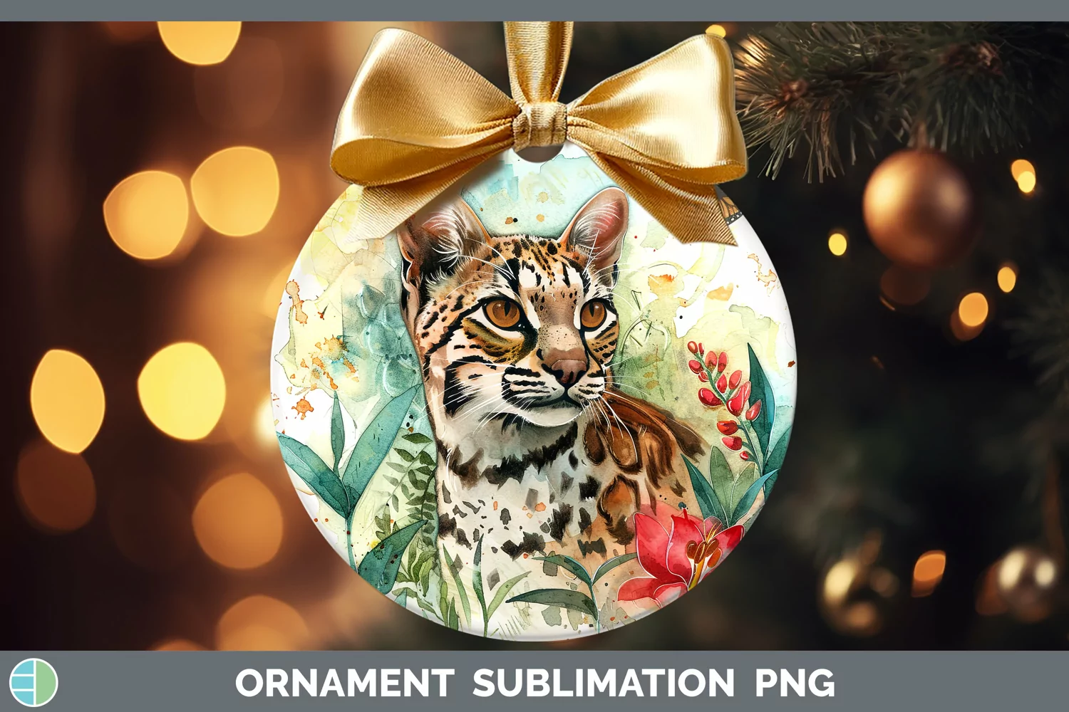 GorgeousWatercolor Ornament design.