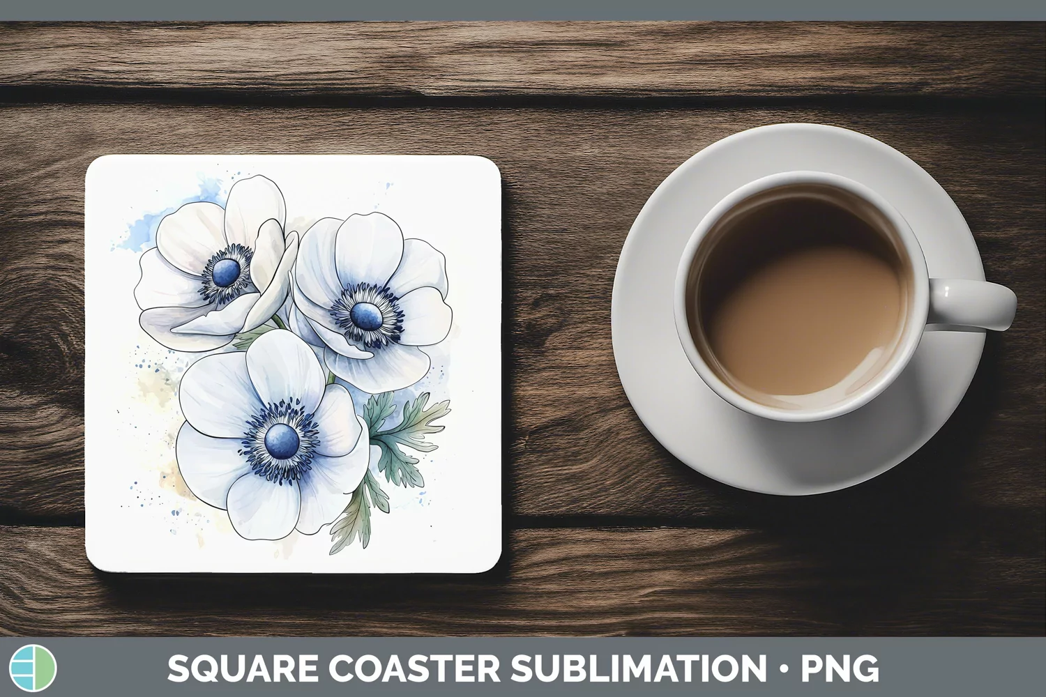 GorgeousWatercolor Square Coaster design.