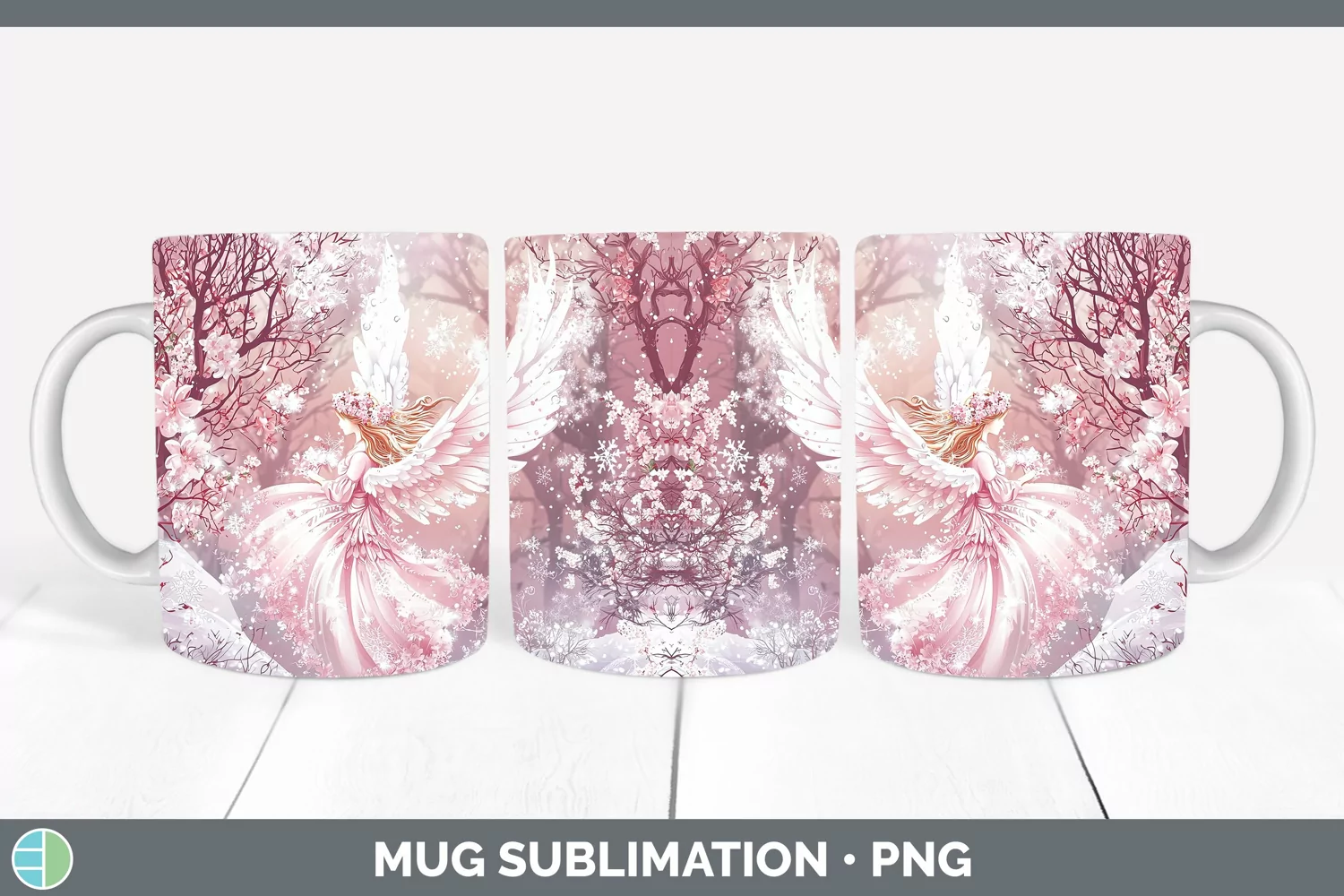 GorgeousWatercolor Mug Wrap design.