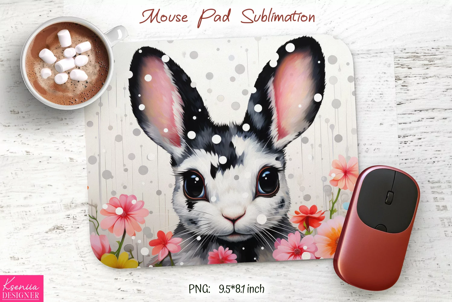 Floral Easter Bunny| Mouse Pad Design product image 1