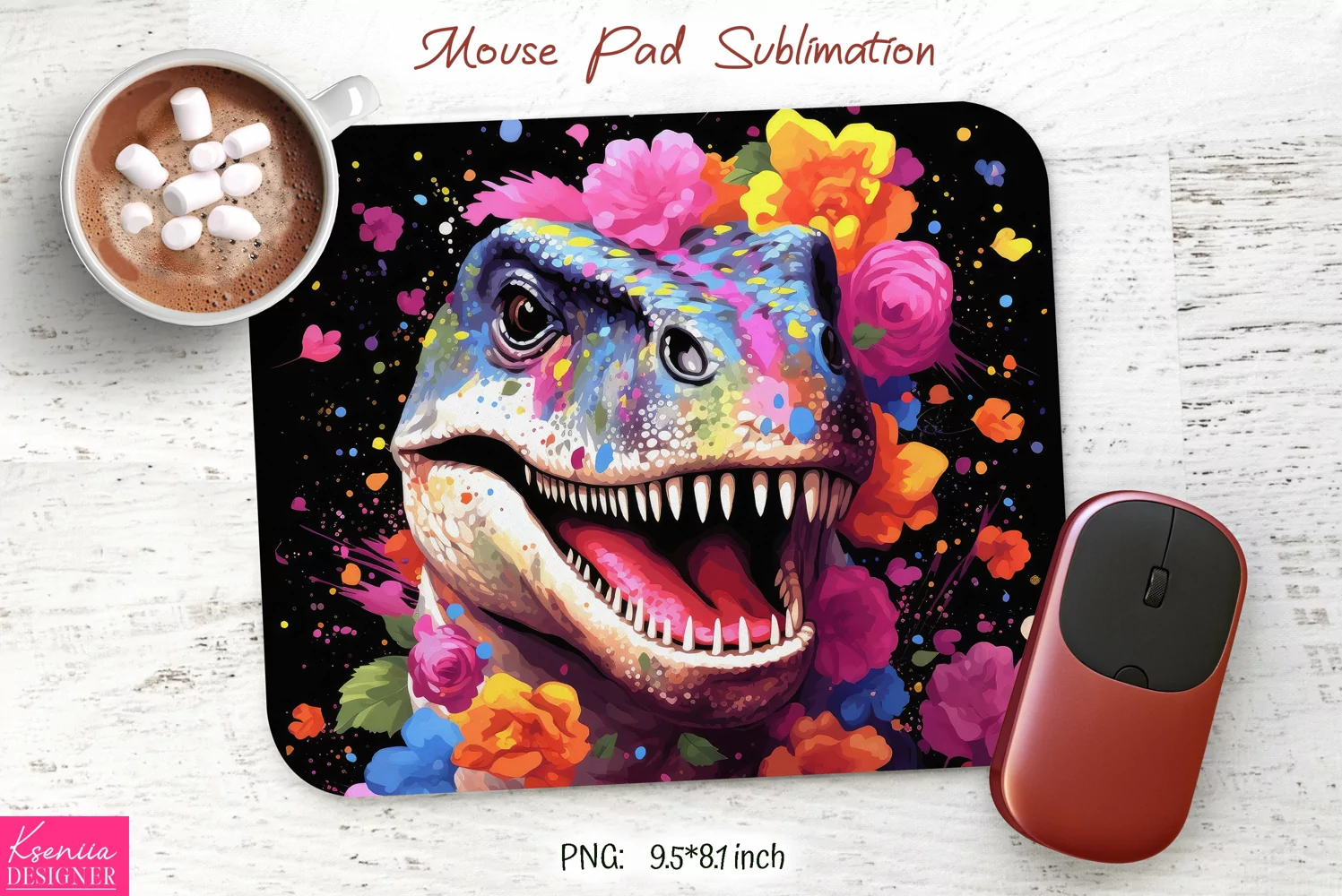 Roaring Dinosaur Head|Animal Mouse Pad product image 1