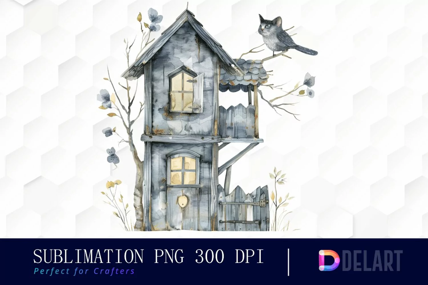 Animal House Watercolor Clipart product image 1